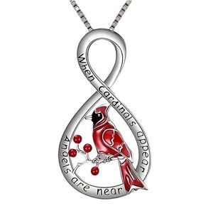 Cardinal Necklace Inspirational Inscribed When Cardinals Appear Angels Are Near